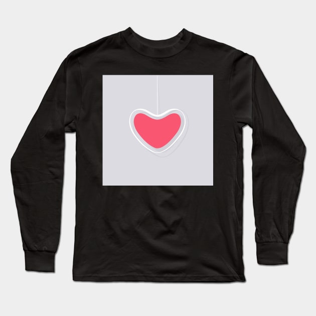 Single Hanging Heart Long Sleeve T-Shirt by Whatastory